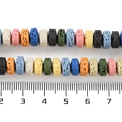合成溶岩石染色ビーズ連売り  ロンデル  ミックスカラー  8~8.5x4mm  穴：0.7mm  約90個/連  14.96''（38センチメートル）&nbsp;G-H311-09-09