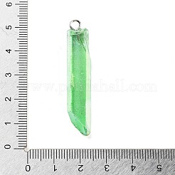 電気メッキ天然クォーツペンダント  真鍮パーツ  弾丸  尖ったペンダント  プラチナ  ミックスカラー  40~65x7~15mm  穴：3mm&nbsp;G-P315-B01-P