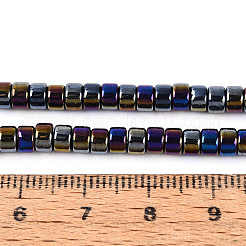 ABカラーメッキ不透明ガラスビーズ連売り  フラットラウンド  ブラック  4~4.5x3mm  穴：0.7~0.8mm  約127~129個/連  14.57~14.96''（37~38センチメートル）&nbsp;GLAA-T026-2x4mm-P01