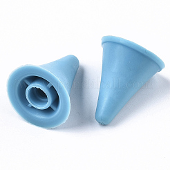 プラスチックDIY織りツール編み針キャップ  編み針ストッパ  ドジャーブルー  20x17mm  穴：5mm&nbsp;TOOL-R032-17mm-09