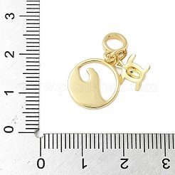 真鍮エナメルヨーロピアンダングルチャーム  波の大きな穴チャームが付いたフラットラウンドい亀  18KGP本金メッキ  鉛フリー＆カドミウムフリー  長持ちメッキ  ラックめっき  ディープスカイブルー  24.5mm  穴：4.3mm&nbsp;KK-C110-12G
