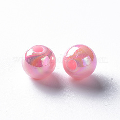 不透明なアクリルビーズ  ABカラーメッキ  ラウンド  ミックスカラー  8x7mm  穴：2mm  約1745個/500g&nbsp;MACR-S370-D8mm-M1