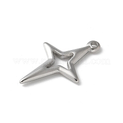 304ステンレスペンダント  星のチャーム  変色防止  ステンレス鋼色  27.5x17.5x2.5mm  穴：2mm&nbsp;STAS-I330-013P