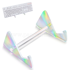 プラチナメッキの鉄製サポートを備えた 1 段アクリル キーボード ディスプレイ スタンド  カラフル  13.5x16x8.5cm&nbsp;ODIS-WH20015-06A-03
