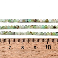 天然クリソプレーズビーズ連売り  キューブ  多面カット  2x2x2mm  穴：0.6mm  約178個/連  14.96''（38センチメートル）&nbsp;G-RM2025-C15-A