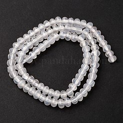 天然ホワイトアゲート瑪瑙ビーズ連売り  染め＆加熱  多面カット  カボチャ  6x4mm  穴：1mm  約89~91個/連  14.96''~15.16''（38~38.5センチメートル）&nbsp;G-P587-D02-01