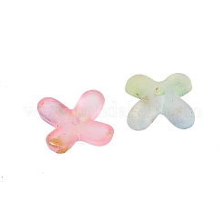 金属で編んだアクリルビーズキャップ  花  カラフル  11.5x11.5x3mm  穴：1.5mm  約384個/50g&nbsp;X-OACR-G044-01A