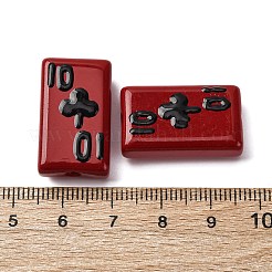 焼き絵の具、ガラス、エナメル、ビーズ  手描きのビーズ  カードを再生  暗赤色  24.5~25x14.5~15x7.5~8.5mm  穴：1.6~1.8mm&nbsp;LAMP-Q045-07D