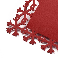 クリスマステーマファイバーカップマット  雪片と長方形  暗赤色  1800x350x3mm&nbsp;AJEW-I056-03