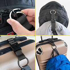 ポリエステル製調節可能なバッグ用荷物ストラップ  亜鉛合金クラスプ付き  オリーブ  364~375x47.5x9.5mm&nbsp;FIND-WH20005-11B