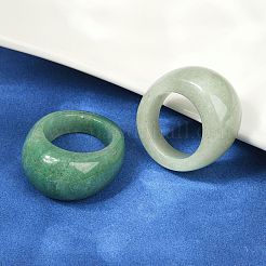 男女兼用の天然グリーンアベンチュリン指輪  15.5mm  内径：18mm&nbsp;RJEW-C128-01B