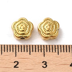 304ステンレススチールビーズ  花  18KGP本金メッキ  7.5x8x4mm  穴：1.4mm&nbsp;STAS-I203-27G
