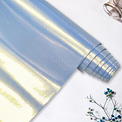 キラキラPUレザー生地  DIY 荷物材料用品  ライトスカイブルー  300x0.8mm  1.35 m /ロール&nbsp;AJEW-WH20049-44H
