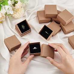 厚紙製ジュエリーボックス60個  リングのために  正方形  淡い茶色  5x5x3.2cm&nbsp;CBOX-BC0001-53