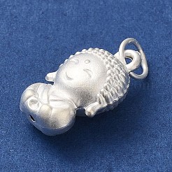 スターリングシルバーの仏像チャーム925個  丸カン付き  銀  15x9x6mm  穴：4mm&nbsp;STER-K180-07S