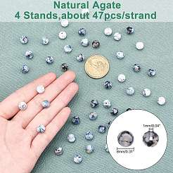 天然石瑪瑙ビーズ連売り  ラウンド  多面カット  染め＆加熱  グレードA  8mm  穴：1mm  約47個/連  15インチ（38.1cm）  1連売り/箱&nbsp;G-AR0001-42