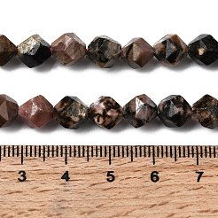 天然石ロードナイトビーズ連売り  スターカットラウンドビーズ  多面カット  7~8x7~8x7~8mm  穴：1mm  約46~47個/連  14.72''~15''（37.4~38.1センチメートル）&nbsp;G-Z119-A19-02