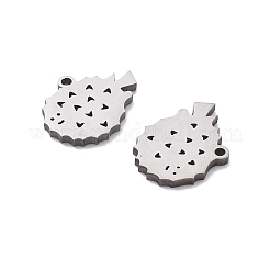 ステンレススチールチャーム201個  レーザー切断  フグチャーム  ステンレス鋼色  8.5x11x1mm  穴：0.8mm&nbsp;STAS-V001-01