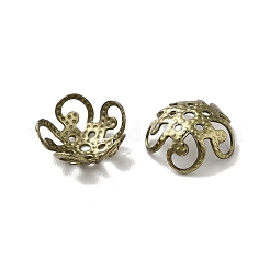 イオンプレーティング（IP）304ステンレススチールビーズキャップ  花  5花びら  アンティークブロンズ  10x10.5x4mm  穴：0.6mm&nbsp;LS-STAS-F094-11AB
