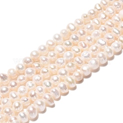 天然養殖淡水パールビーズ連売り  ポテト  乳白色  4~5.5x4~7mm  穴：0.6mm  約79~81個/連  13.58~13.78インチ（34.5~35cm）&nbsp;PEAR-N013-04H