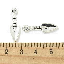 合金のチベット風チャーム  鉛フリー＆カドミウムフリー  シャベルの形  アンティークシルバー  24.5x7x2mm  穴：2mm  約1052個/1000g&nbsp;TIBE-I026-6008AS