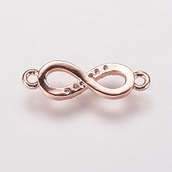 真鍮キュービックジルコニアリンク  カドミウムフリー＆鉛フリー  無限大  透明  ミックスカラー  5x17.5x2mm  穴：1mm&nbsp;KK-P134-57