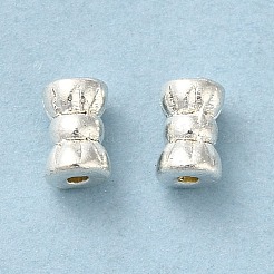 チベット風亜鉛合金ビーズ  鉛フリー＆カドミウムフリー  銀  6x4mm  穴：1mm&nbsp;K08ZE021