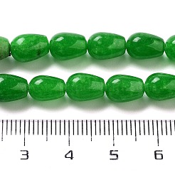 天然マレーシアジェイド染めビーズ連売り  ティアドロップ  グリーン  9x6mm  穴：1.2mm  約44個/連  15.75''（40センチメートル）&nbsp;G-B106-A09-01