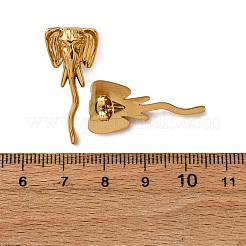 304ステンレススチール製象のスタッドピアス  ゴールドカラー  29x13mm&nbsp;EJEW-A140-02G