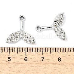 動物モチーフのUVメッキ合金クリスタルラインストーンペンダント  プラチナ  フィッシュテイル チャーム  18.5x18.5x3mm  穴：1.8mm&nbsp;ALRI-T012-07I-P