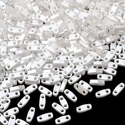 MIYUKIクォーターティラビーズ  日本製シードビーズ  2穴  （qtl420) ホワイトパールセイロン  5x1.2x1.9mm  穴：0.8mm  約24000個/500g&nbsp;SEED-MY05-QTL420