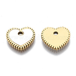 316サージカルステンレススチールチャーム  シェルと  ハート  14KGP本金メッキ  11x12x1.5mm  穴：1.6mm&nbsp;STAS-S116-315G