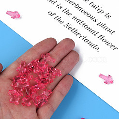 透明なアクリルパーツ  多面カット  クロス  ショッキングピンク  16x10x4.5mm  穴：1.5mm  約1455個/500g&nbsp;MACR-S373-130-B04