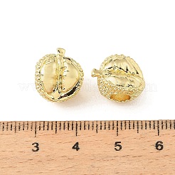 ドリアン 真鍮 ヨーロピアンビーズ  大穴ビーズ  ラックめっき  長持ちメッキ  鉛フリー＆カドミウムフリー  18KGP本金メッキ  13.5x12x9.5mm  穴：5mm&nbsp;KK-CBA9CBD-21G