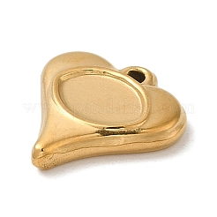 304ステンレススチールペンダントカボションセッティングエナメル  ゴールドカラー  ハート  トレイ：5x8mm  14x13.5x2mm  穴：1.2mm&nbsp;LS-STAS-D013-01A-G