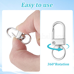 36個の合金スイベルクラスプ  ストラップ プッシュ ゲート スナップ クラスプ  プラチナ  3.3x1.3x0.5cm  穴：10x7mm&nbsp;PURS-CN0001-12KCG