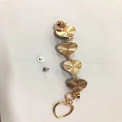 DIYキーホルダー用合金ぬいぐるみ生地ハートリンクチェーン  電話ケース装飾ジュエリーアクセサリー  合金ねじナット付き  アイアン製ねじ  ライトゴールド  グレー  15.5~16cm&nbsp;AJEW-WH0188-88B