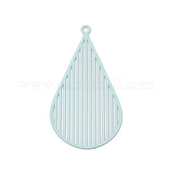 スプレー塗装された430ステンレススチールペンダント  ティアドロップチャーム  カラフル  44x23.5x0.5mm  穴：1.8mm&nbsp;STAS-G300-02