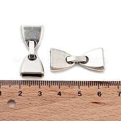 チベットスタイル合金は留め金の上に折る  カドミウムフリー＆鉛フリー  アンティークシルバー  28x13x5mm  穴：4mm&nbsp;TIBE-R308-05AS-RS