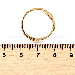 女性用フラワー 304 ステンレススチール 指輪  ゴールドカラー  内径：18mm&nbsp;RJEW-M103-03G
