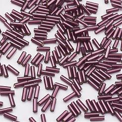 ガラス竹ビーズ  銀並ぶ  サドルブラウン  9x2mm  穴：0.5mm  約7000個/袋&nbsp;SEED-E001-9mm-57