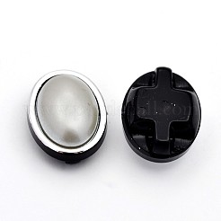 縫い付け用台湾アクリルストーン  服飾材料  オーバル  古いレース  17x13x8mm  穴：1mm&nbsp;SA54-10x14-S18-J2