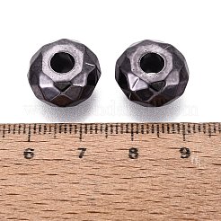 UVメッキ加工を施した虹色透明アクリル製ヨーロピアンビーズ  大きな穴ビーズロンデル  ブラック  15x8mm  穴：4.7mm&nbsp;OACR-E033-22-02