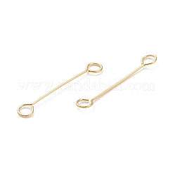 316サージカルステンレススチール製アイピン  ピアノ線9ピン  18KGP本金メッキ  15x2.5x0.4mm  穴：1.5mm&nbsp;X-STAS-P277-A01-G