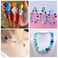 分厚いフーセンガム風ラウンドアクリルビーズ 50 個  ブルー  20mm  穴：2~3mm  50個/袋&nbsp;SACR-CJ0001-64