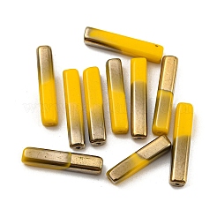 電気メッキガラスビーズ  多面カット  長方形  ゴールド  19.5~20x4x4mm  穴：1mm&nbsp;LS-GLAA-D024-02B