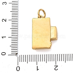 304ステンレススチールマイクロパヴェクリアキュービックジルコニアペンダント  カメラチャーム  ゴールドカラー  13.5x19x4mm  穴：4mm&nbsp;CU-B001-04G
