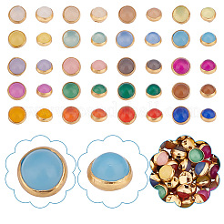 200個 20色 2穴真鍮プラスチックボタン  半円  ミックスカラー  4.5x3.8mm  穴：0.8mm  10個/カラー&nbsp;BUTT-GO0001-08