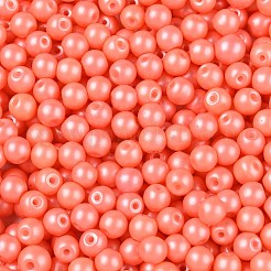 ガラスシードビーズ  不透明色  ラウンド  トマト  3.5~4x3~3.5mm  穴：0.8~0.9mm  約4500個/ポンド&nbsp;SEED-T007-01E