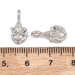 304ステンレスペンダント  ガネーシャのお守り  ステンレス鋼色  15.5x7.5x3.5mm  穴：2mm&nbsp;SA-CBA02E8-01P